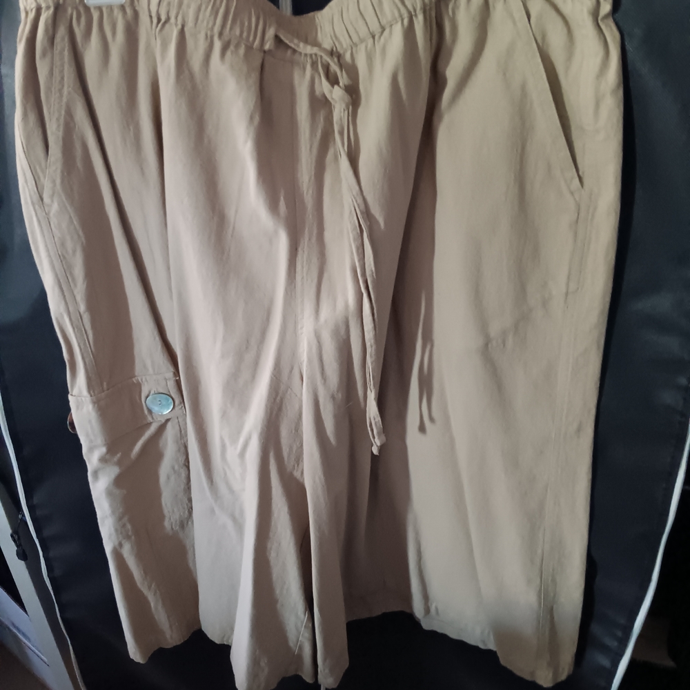 Casual Tan Kulots with Drawstring